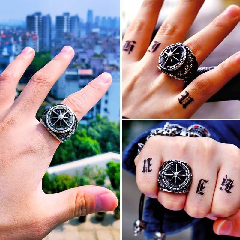 Viking Anchor Ring – 316L Stainless Steel Pirate & Mariner Symbol Band