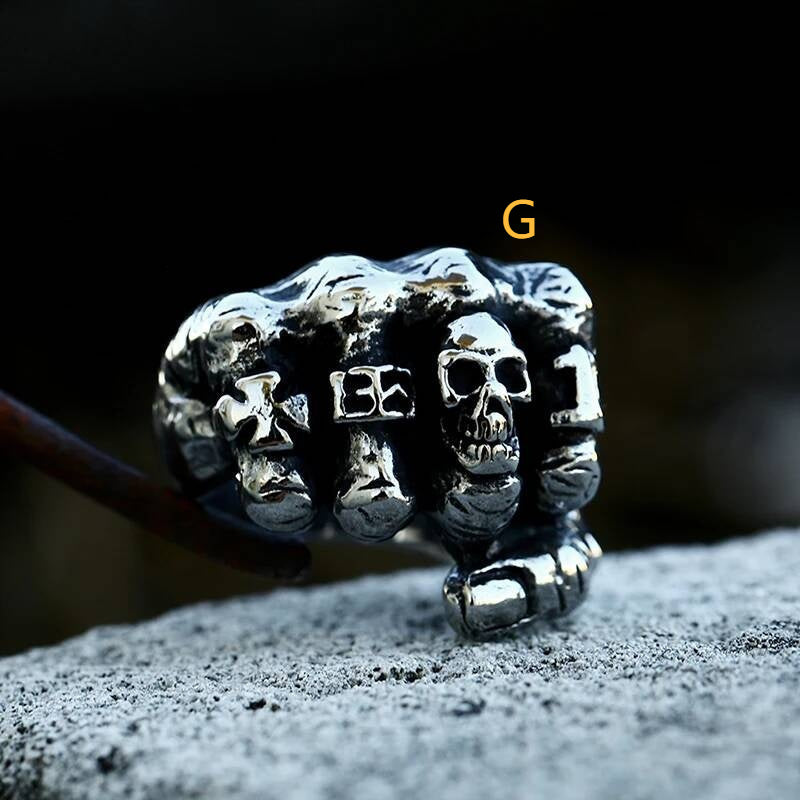 Cool High Polished Finger Bone Ring For Men Biker Jewelry
