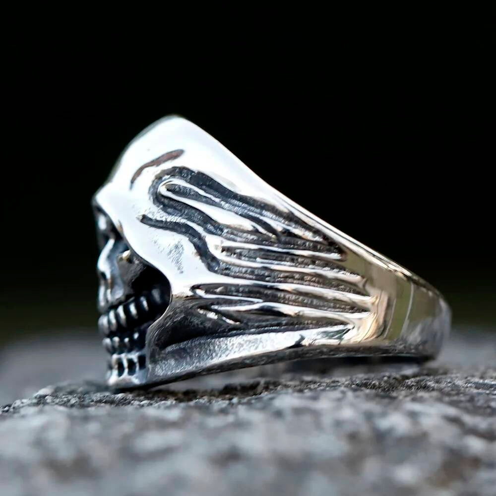 Death Skull Ring - Stainless Steel Punk Hip Hop Jewelry for Men & Teens