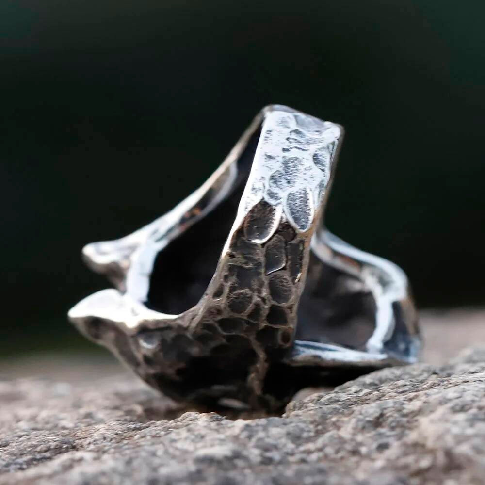Vintage Punk Skull Ring – 316L Stainless Steel Biker Statement Band