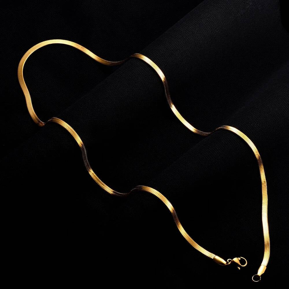 1 piece Width 2mm/2.5mm/3mm/4mm Stainless Steel Herringbone Flat Snake Chain Men Women Necklace Jewelry Not allergic