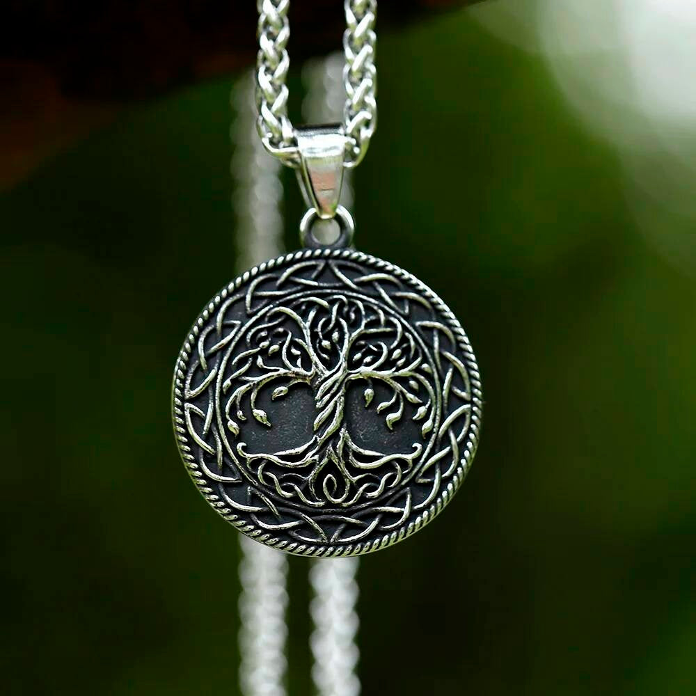Celtic Tree of Life Pendant Necklace – Stainless Steel Norse Yggdrasil Symbol