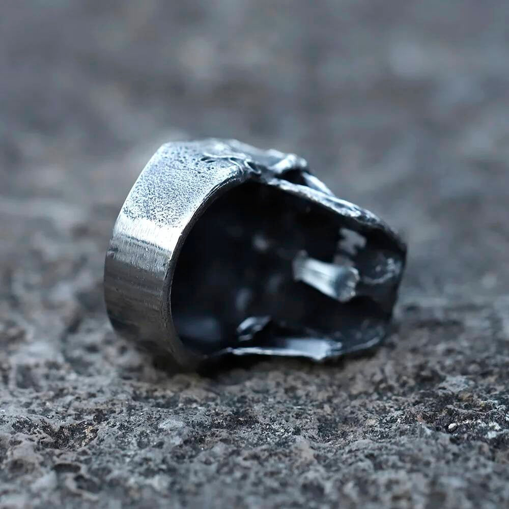 Double Headed Skull Ring - Gothic Stainless Steel Biker Punk Band Jewelry