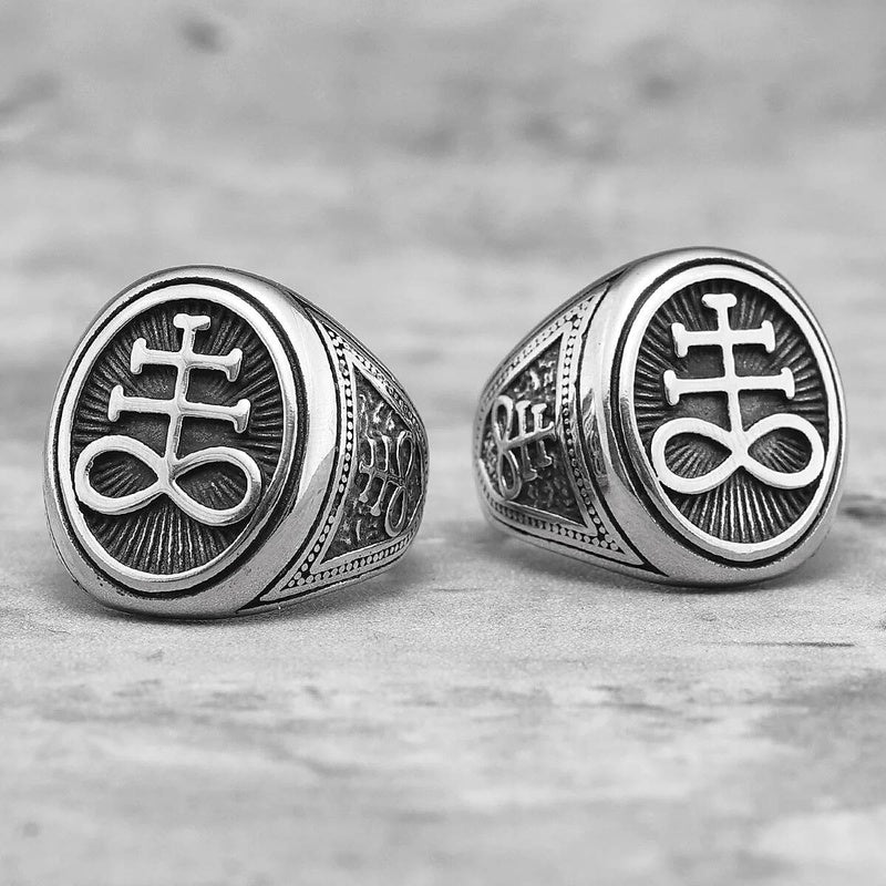 Lucifer Satan Gothic Ring 316L Stainless Steel Punk Jewelry for Men