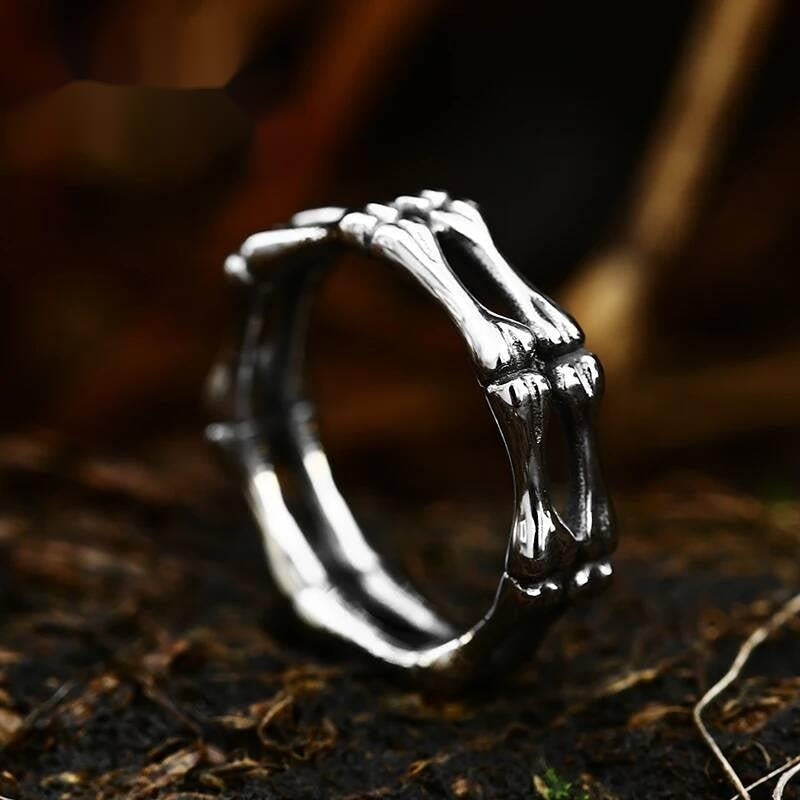 Cool High Polished Finger Bone Ring For Men Biker Jewelry