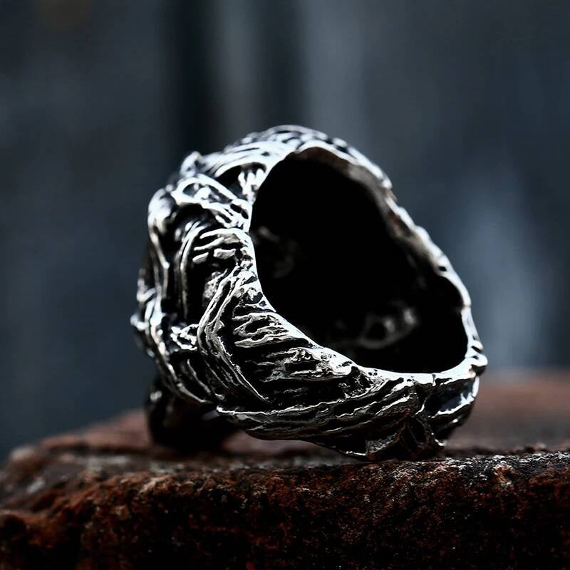Mummy Skull Ring – 316L Stainless Steel Punk-Biker Statement Band