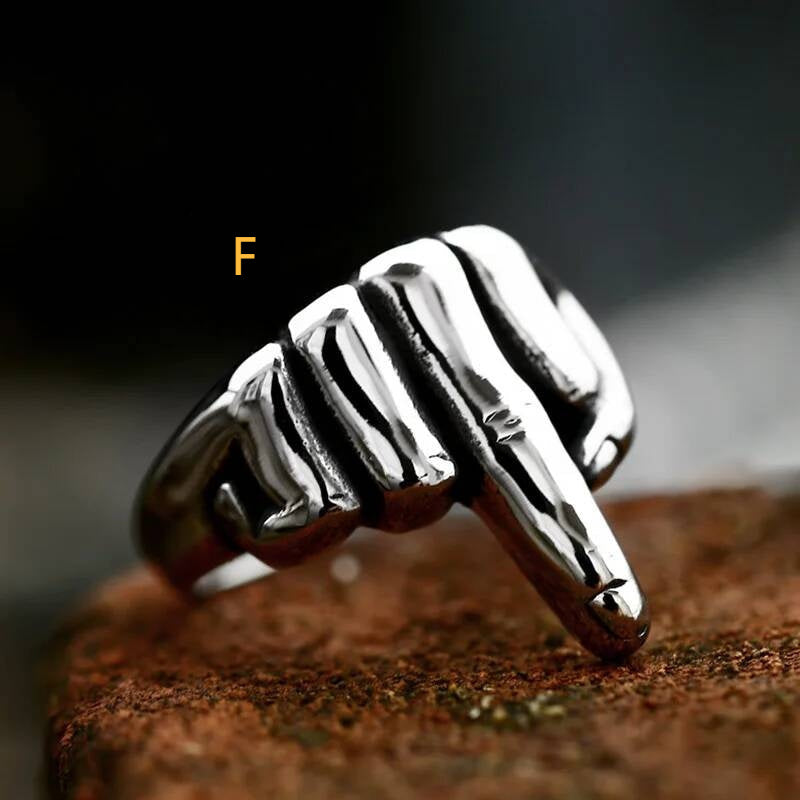 Cool High Polished Finger Bone Ring For Men Biker Jewelry