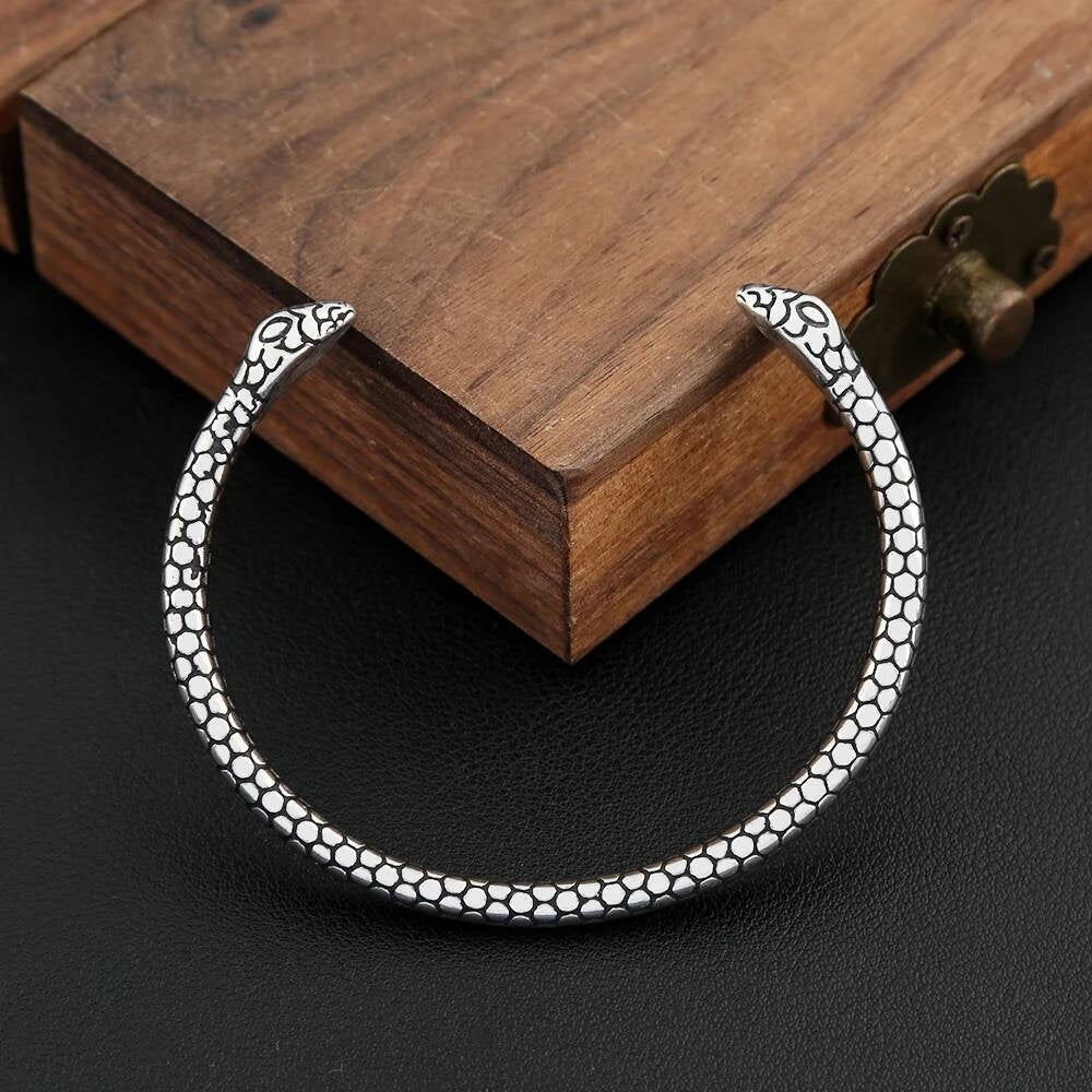 Dual Serpent Bangle – Stainless Steel Snake Bracelet