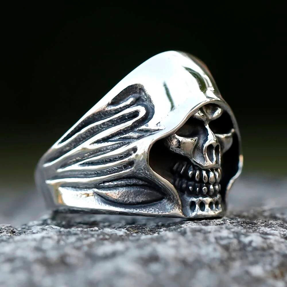 Death Skull Ring - Stainless Steel Punk Hip Hop Jewelry for Men & Teens