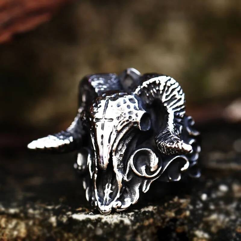 Tibetan Antelope Ring – 316L Stainless Steel Bold Punk-Animal Statement Band D