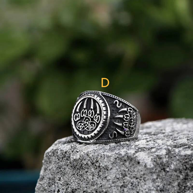 Odin Raven & Wolf Totem Ring – 316L Stainless Steel Norse Amulet Set