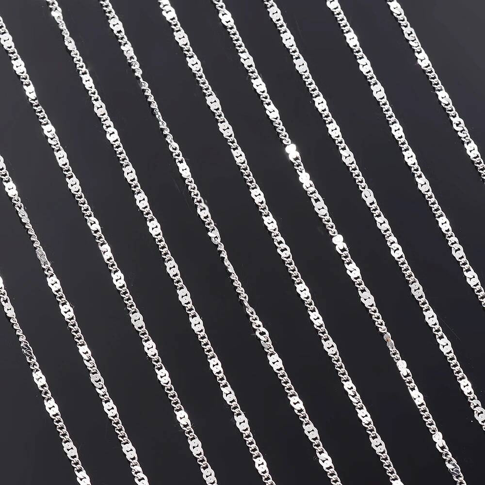 1Pc Width 1.5mm Stainless Steel Tiny Emed Bracelet Fashion Jewelry Design for Women Pendant Necklace Anklet