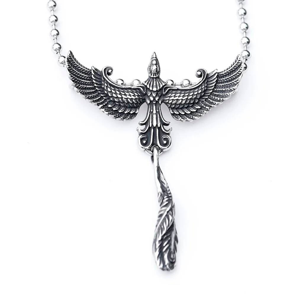 Angel Wings Pendant Necklace – Stainless Steel Spiritual Feather Necklace