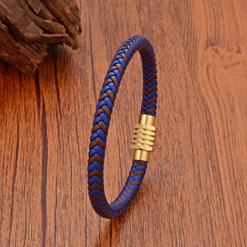 Wire Winding Link Chain Stainless Steel Man Bracelets Gold Plated Buckle Women's Hand Bracelet Classic Jewelry and Accessories