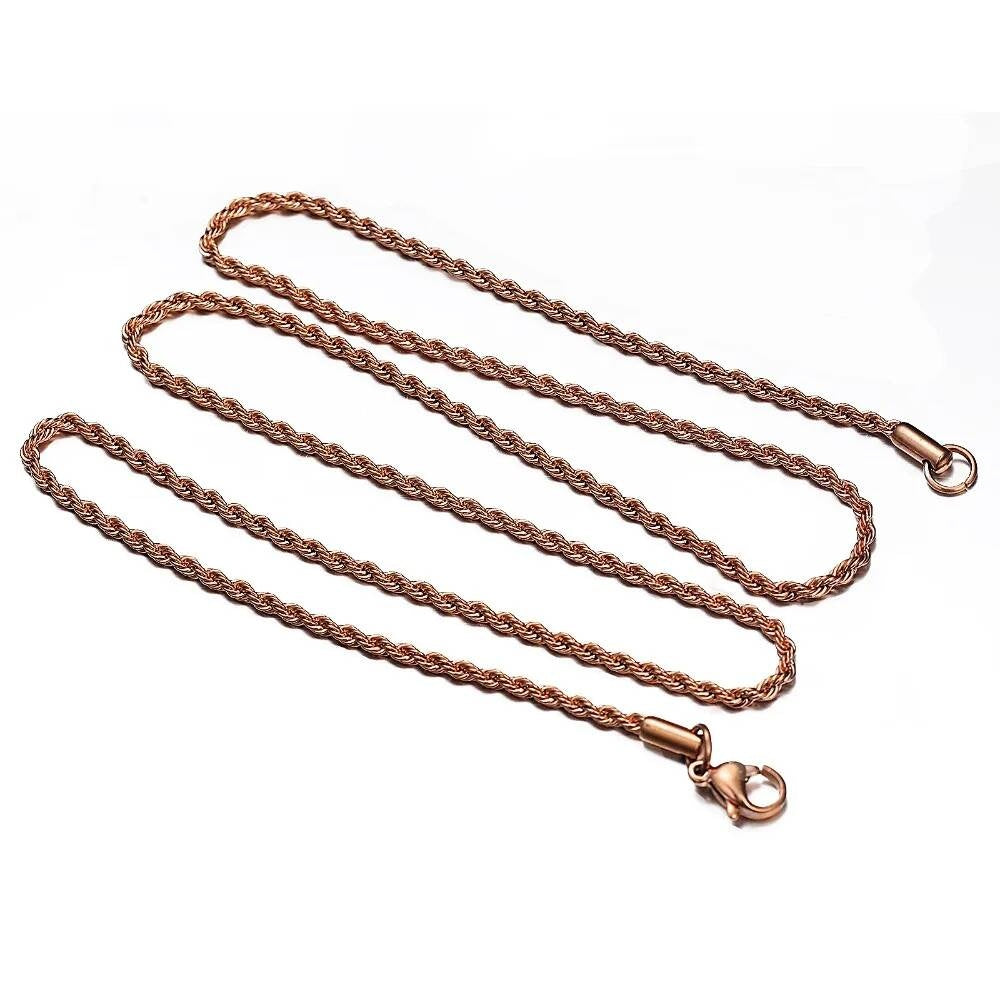 1Pc Width 2/2.5/3/4mm Rope For Women Men 316L Stainless Steel Twisted Chain Necklace Jewelry