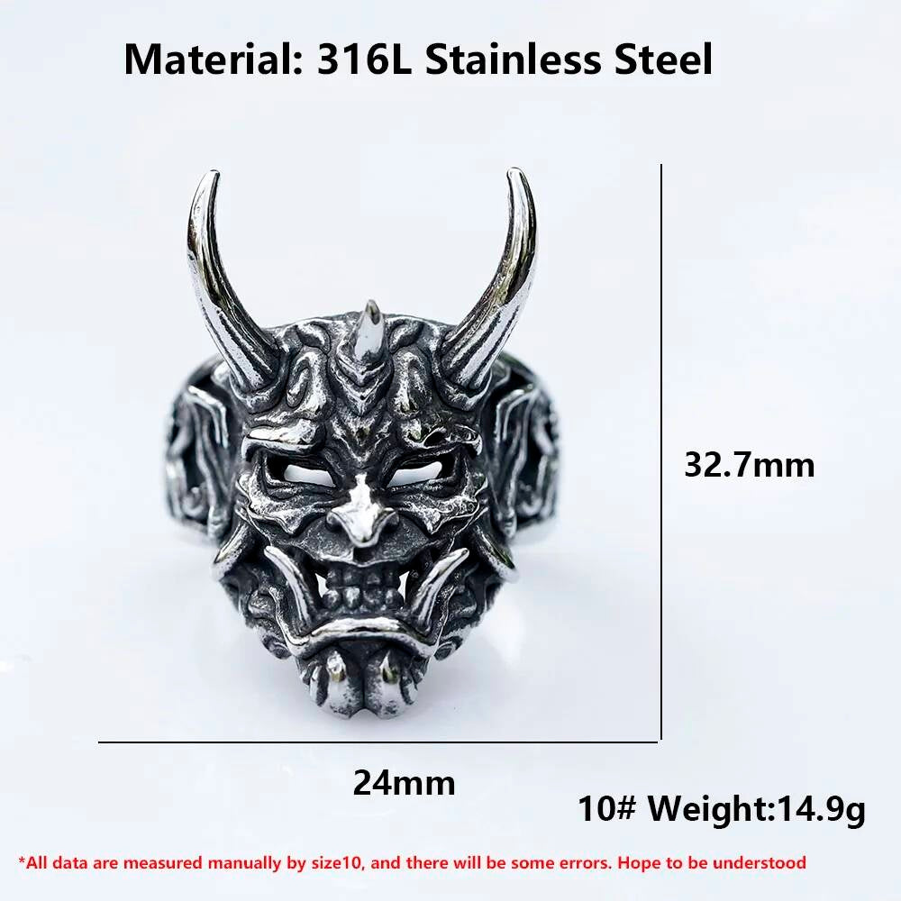 Retro Devil Skull Signet Ring – 316L Stainless Steel Gothic Punk Jewelry