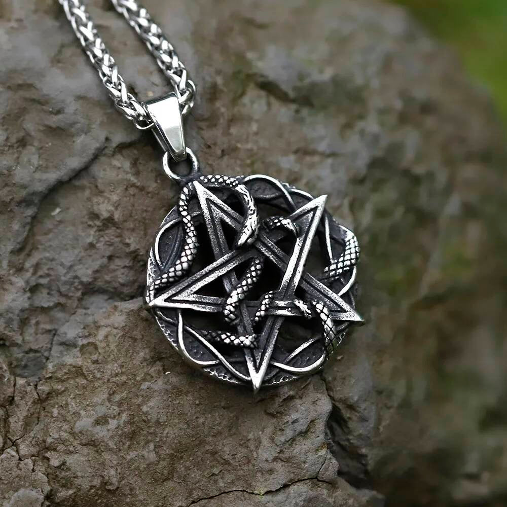 Vintage Snake Pendant Necklace Punk Animal Jewelry for Teens