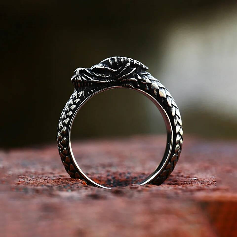 Dominant Dragon Ring – 316L Stainless Steel Gothic Amulet Band