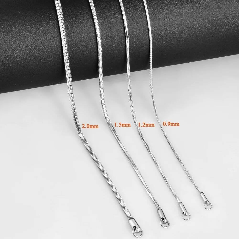 1 piece Stainless Steel Square Snake Chain Necklace For Men Women Jewelry
