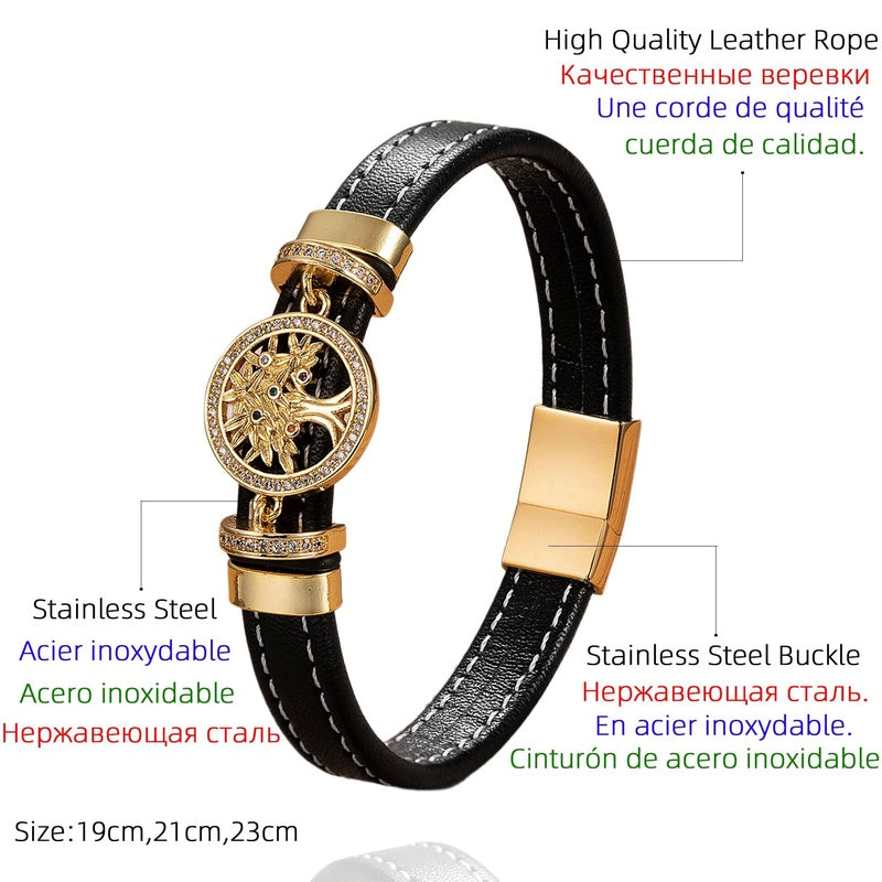 Black Braided Leather Bracelet with Green Jade Beads - Stylish Multi-Layer Magnetic Clasp Jewelry for Casual Wear and Gifts