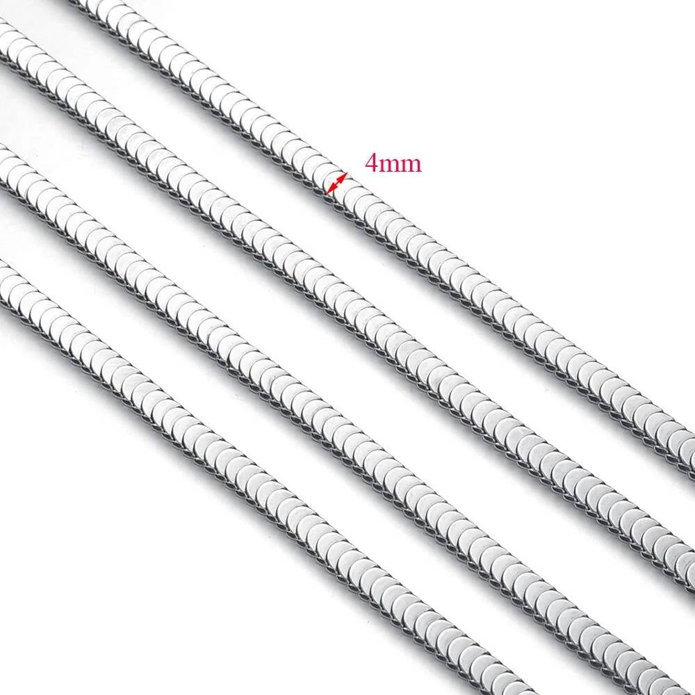1 piece Width 4mm Fish Scales Chain Necklace for Men Women Stainless Steel Solid Chains Jewelry