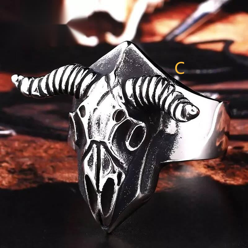 Tibetan Antelope Ring – 316L Stainless Steel Bold Punk-Animal Statement Band