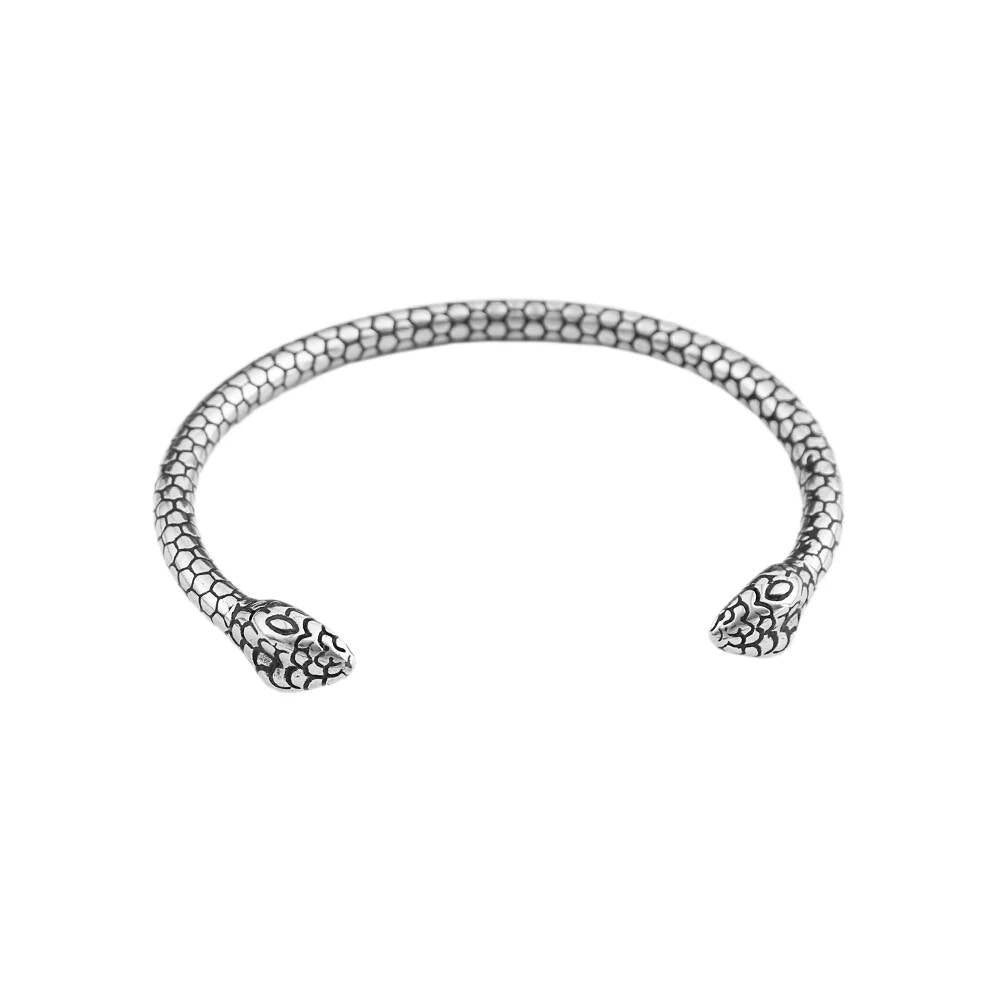 Dual Serpent Bangle – Stainless Steel Snake Bracelet Style A