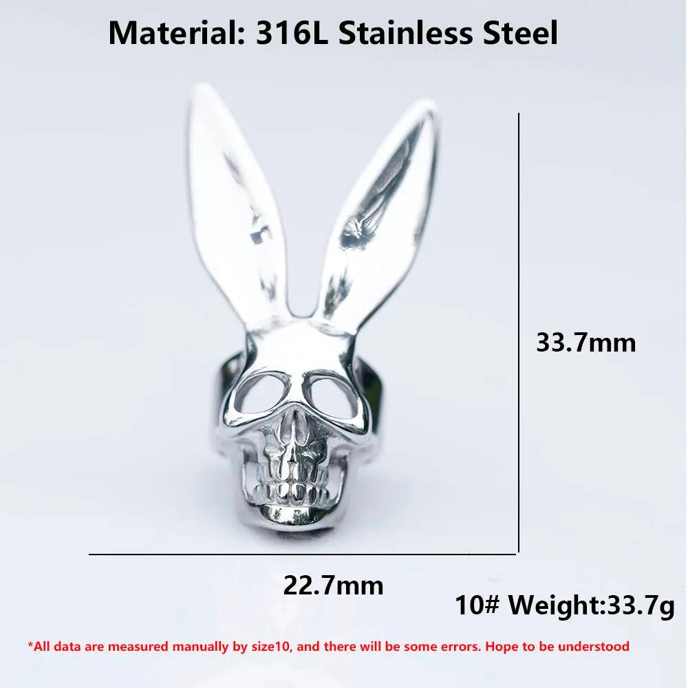 Skull Rabbit Ring - Halloween Gothic Stainless Steel Punk Jewelry Gift