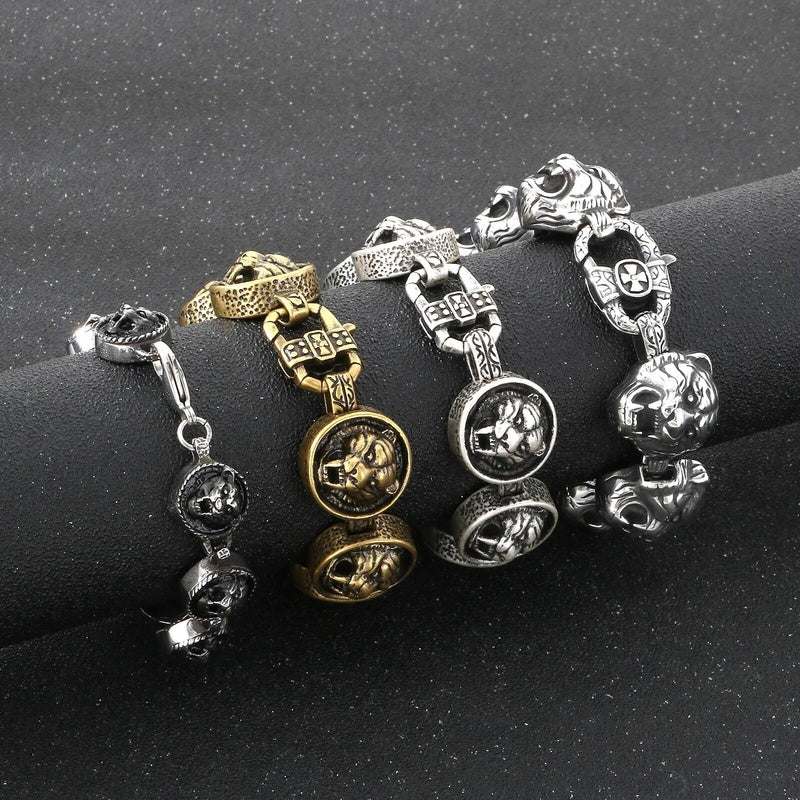 Tiger Men's Bracelet Stainless Steel 316L Punk Viking Jewelry