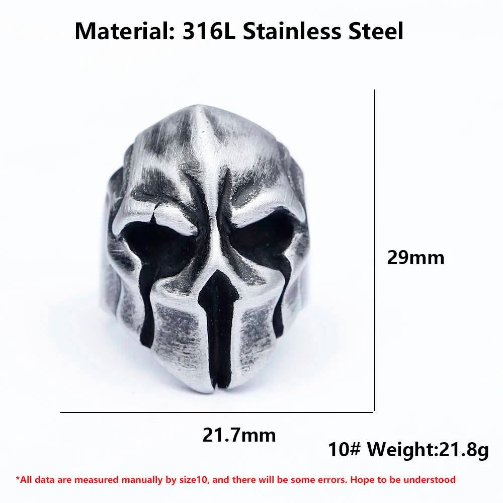 Punisher Mask Skull Ring - Vintage Stainless Steel Gothic Punk Jewelry
