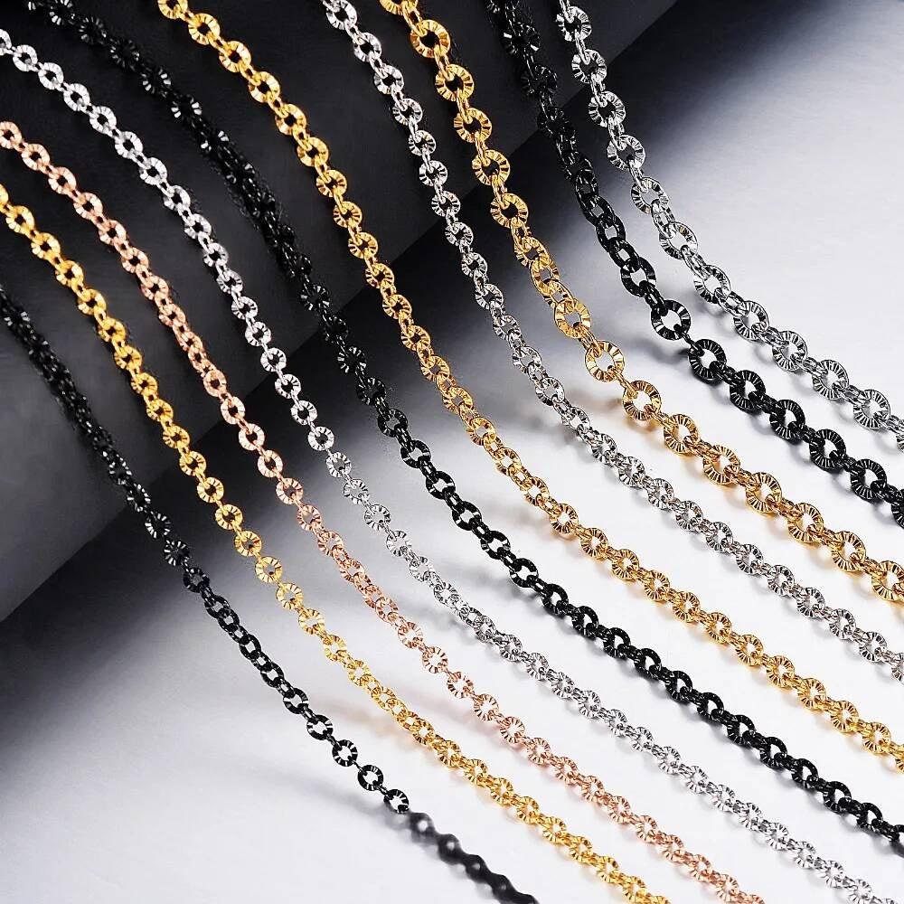 1Pc Women Men O Style 316L Stainless Steel Link Chain Necklace Jewelry Width 2/2.5/3/4mm