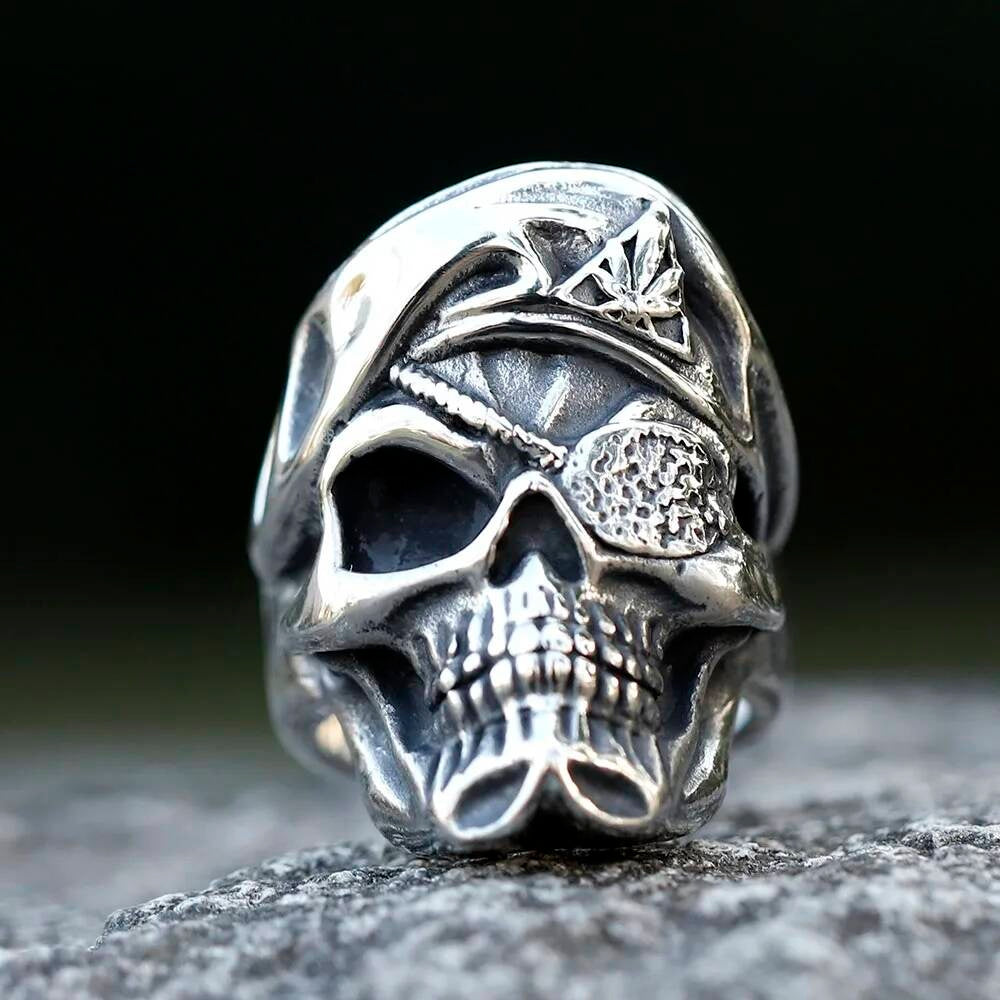 Pirate Skull Ring – 316L Stainless Steel Biker Statement Band