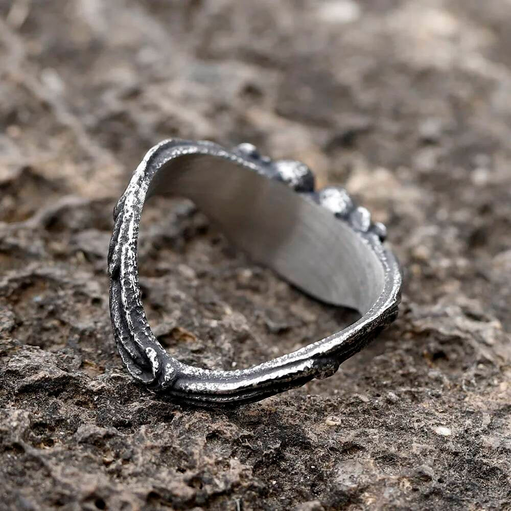 Vintage Fashion Punk Flower Domineering Skull Ring Biker Motorcycle Jewelry