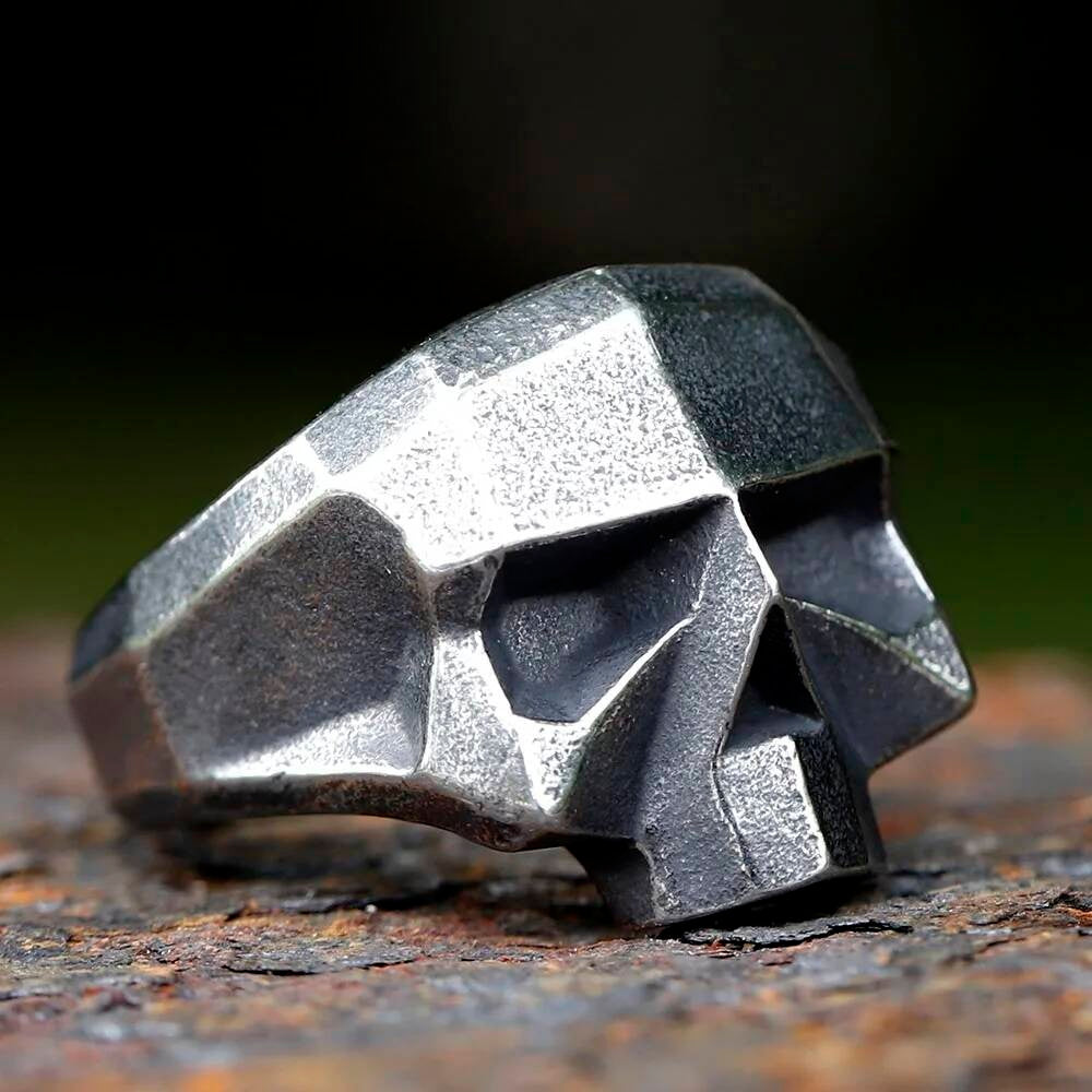 Punk Rock Vintage Skull Ring – 316L Stainless Steel Biker Jewelry for Teens