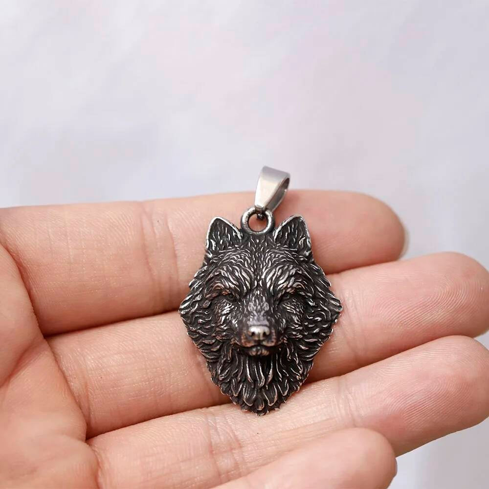 Wolf Head Pendant Necklace – Viking Stainless Steel Animal Totem Jewelry