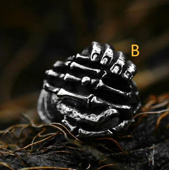 Cool High Polished Finger Bone Ring For Men Biker Jewelry