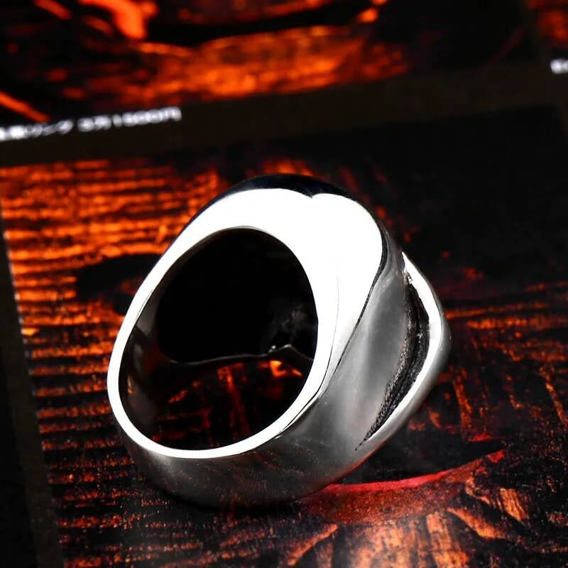 Skeleton Skull Ring – 316L Stainless Steel Punk Biker Statement Band