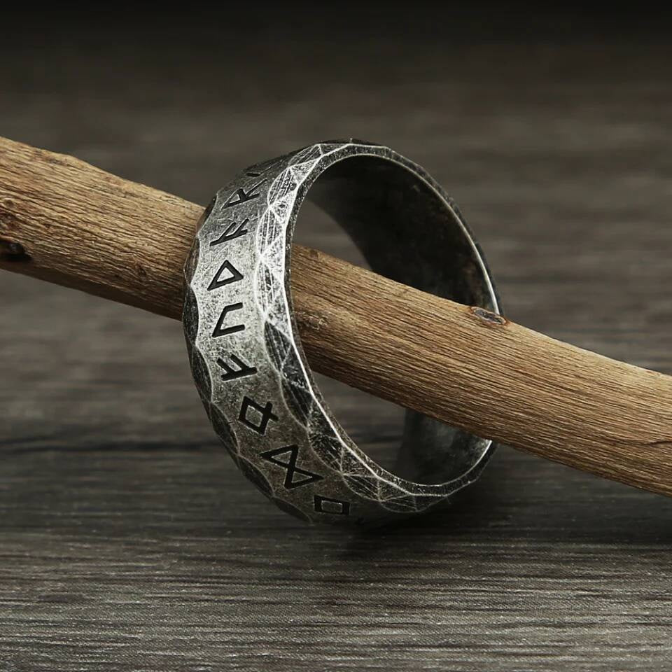 Vintage Viking Rune Ring – 316L Stainless Steel Unisex Amulet Band