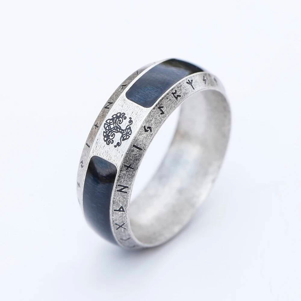 Viking Tree of Life Ring – 316L Stainless Steel Norse Amulet Band