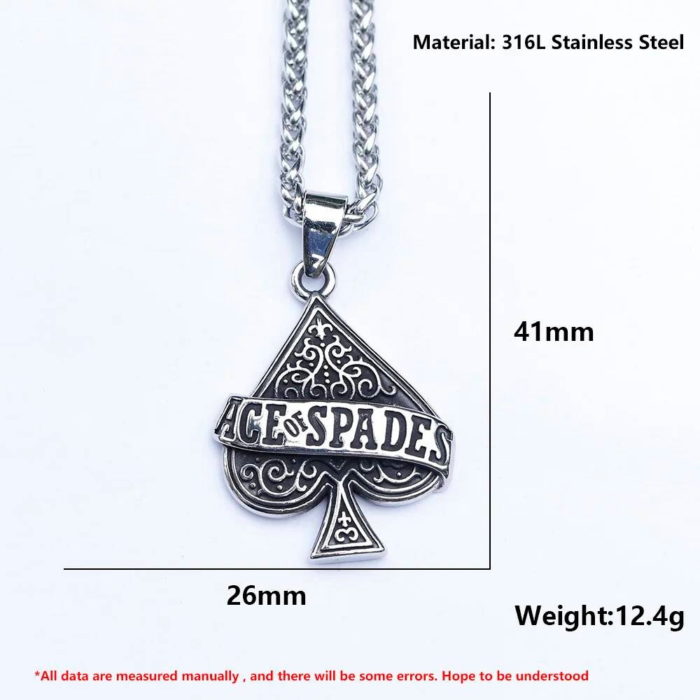 Ace of Spades Pendant Necklace – Gothic Playing Card Jewelry