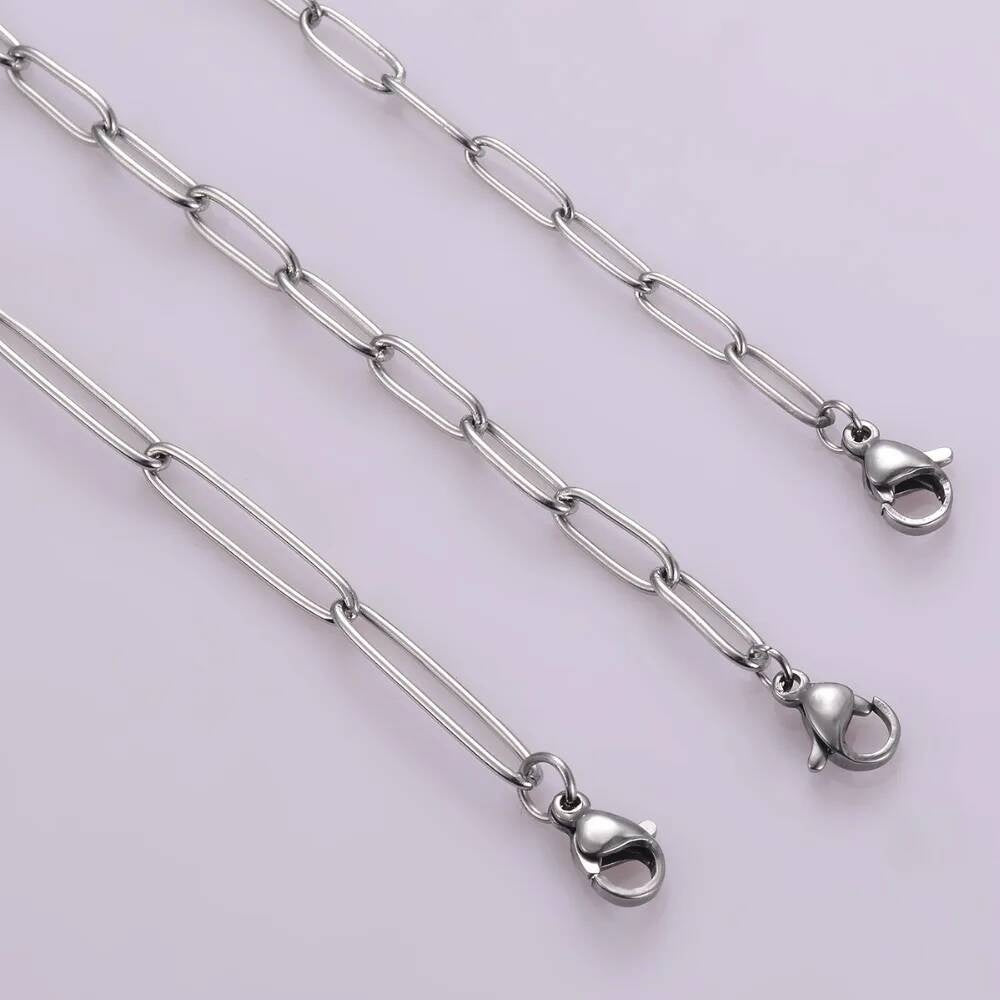 1Pc Stainless Steel Big Long Cross O Chain For Women Men DIY Jewelry Bracelet Necklace