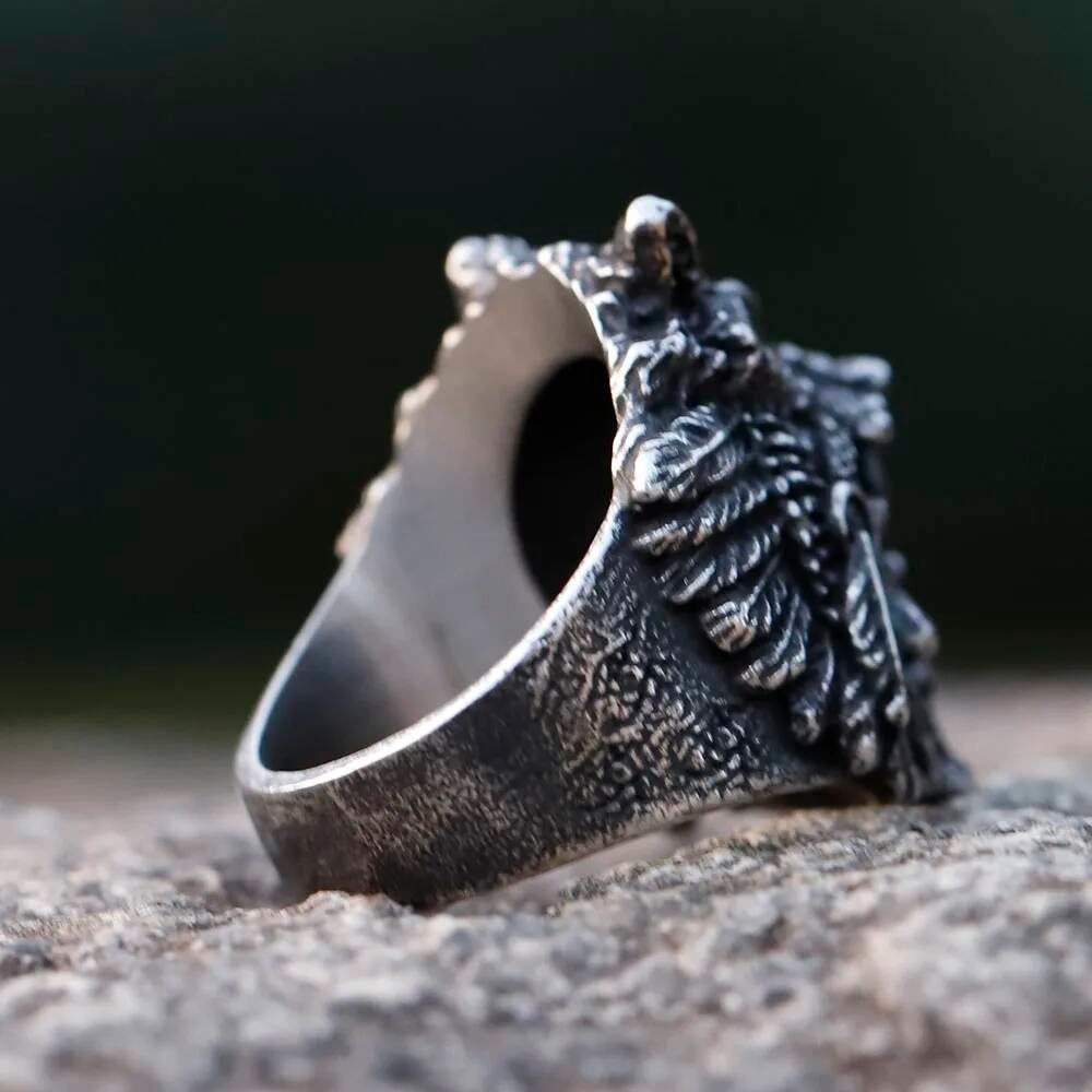 Skull Wolf Head Ring 316L Stainless Steel Punk Fashion Jewelry for Men
