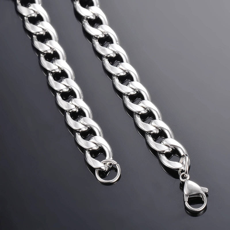 1 piece Width 3mm-9.5mm Curb Cuban Link Necklace for Men Women Basic Punk Stainless Steel Chain Chokers