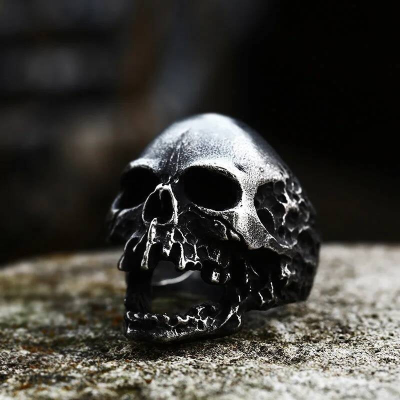Open Mouth Skull Ring – Gothic Stainless Steel Biker Punk Jewelry