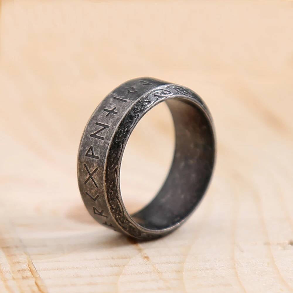 Viking Rune Ring - Stainless Steel Nordic Valknut Couple Jewelry Unisex Gift Style E