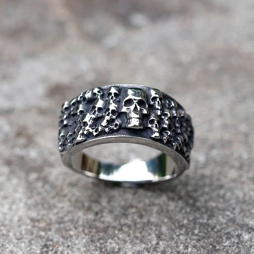 Devil Skull Ring - Vintage Gothic Stainless Steel Punk Jewelry for Men
