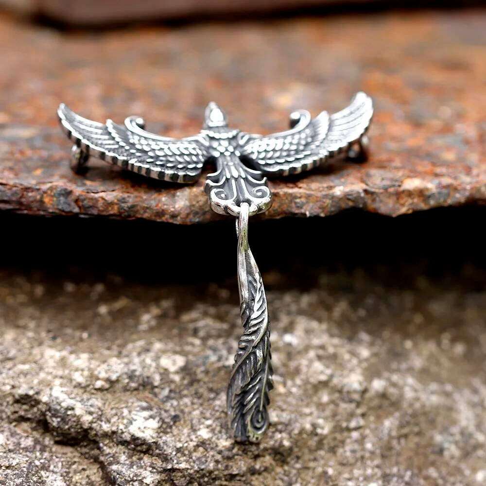 Angel Wings Pendant Necklace – Stainless Steel Spiritual Feather Necklace