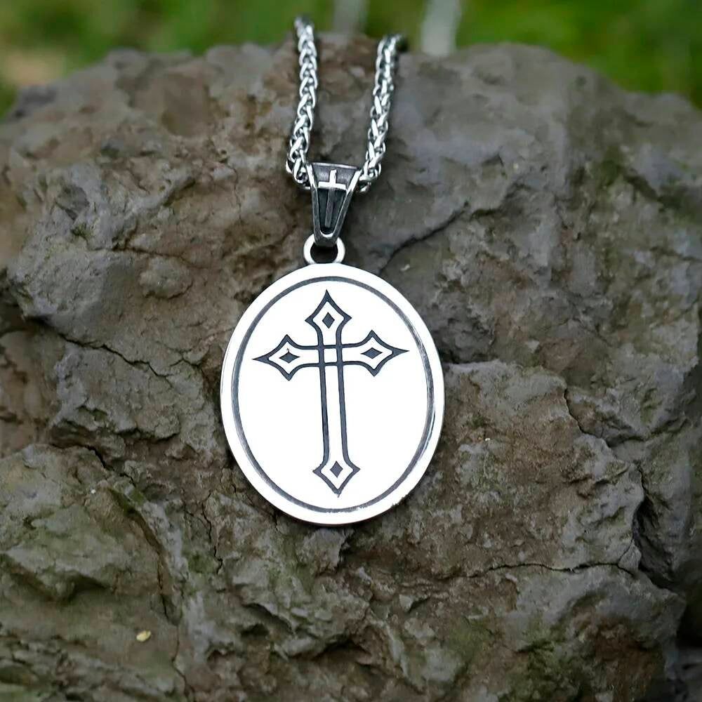 Sacred Heart of Jesus Pendant Necklace - Stainless Steel Christian Jewelry