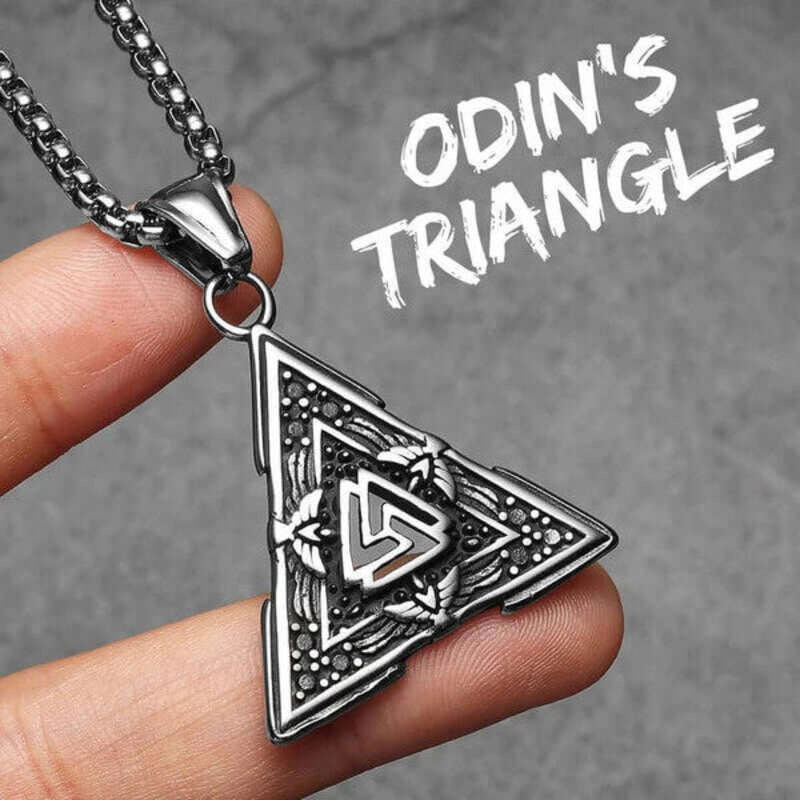 Men’s Viking Valknut Pendant Necklace – 316L Stainless Steel Norse Amulet