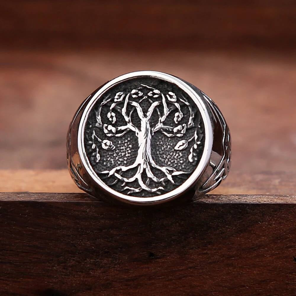 Viking Tree of Life Ring – 316L Stainless Steel Norse/Celtic Amulet Band